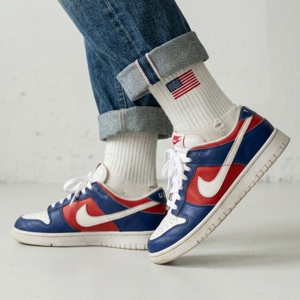 NIKE DUNK LOW BY YOU Team USA Olympic Red White Blue Sneakers